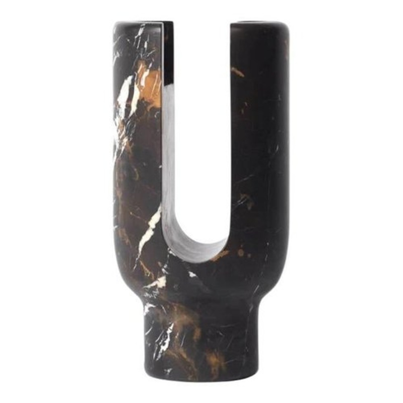 Black Marble Lyra Candleholder by Dan Yeffet for sale at Pamono