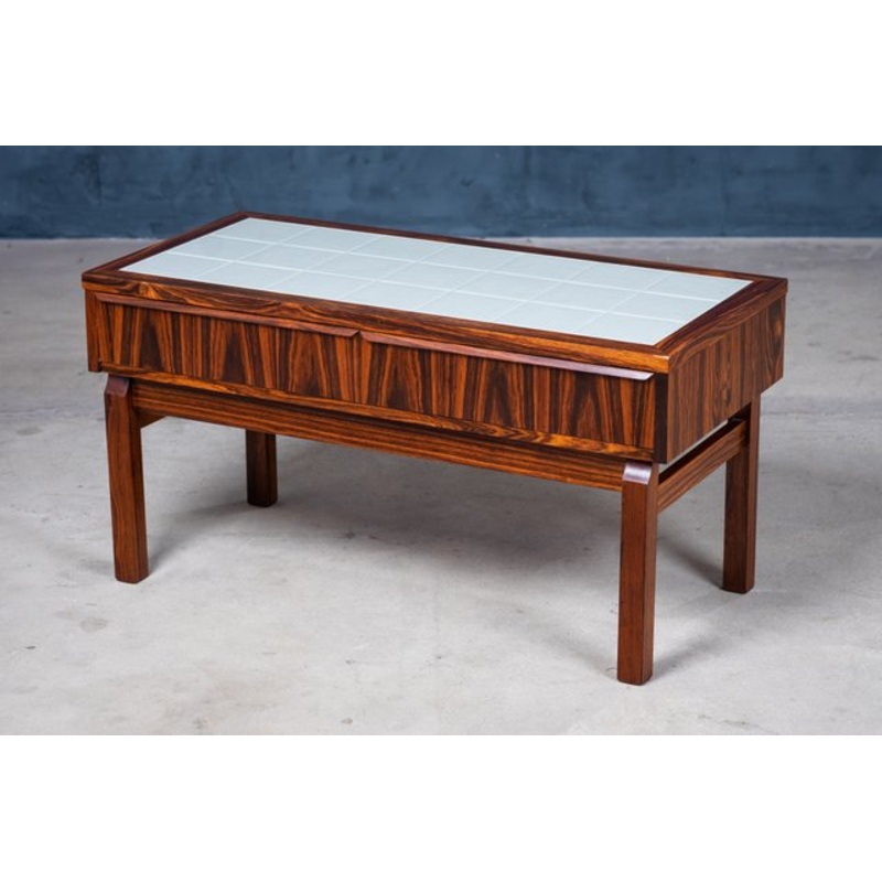 Danish Design Rosewood Entrance Chest with White Tiles, 1960s for sale at Pamono