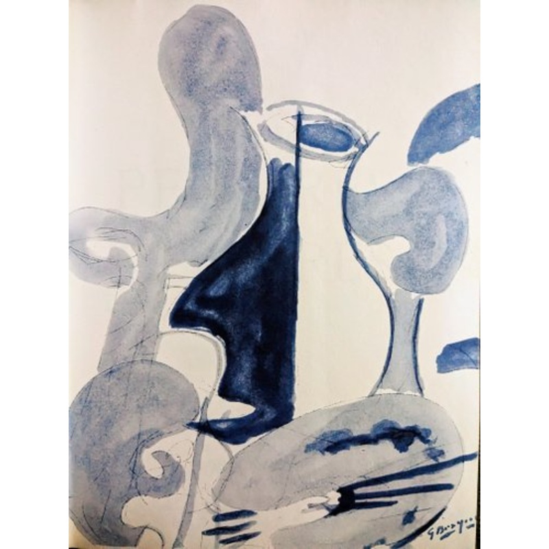 Georges Braque, Painter’s Palette with Vase, Original Lithograph, 1948 for sale at Pamono