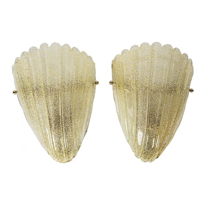 Italian Wall Light Sconces in Murano Glass, Set of 2 for sale at Pamono