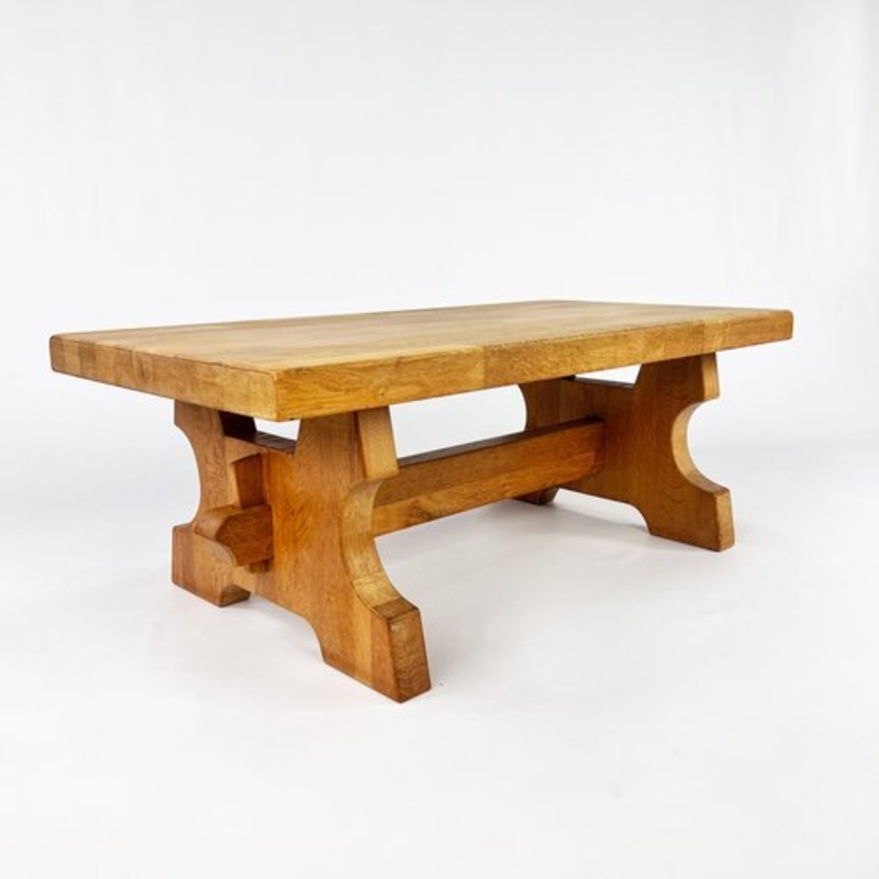 Mid-Century Massive Oak Coffee Table, 1960s for sale at Pamono