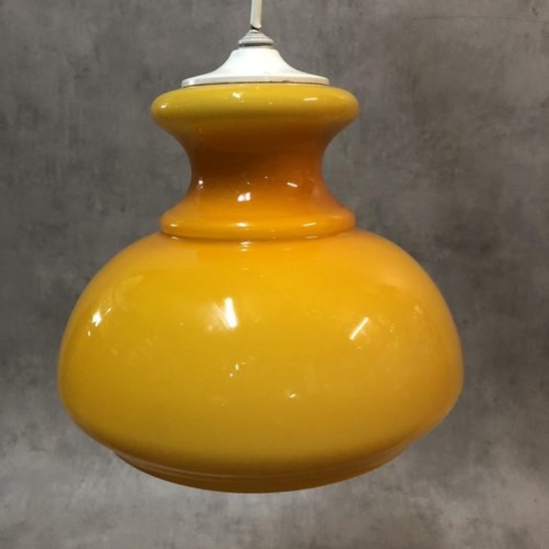 Opaline Orange Ceiling Lamp, 1970s for sale at Pamono