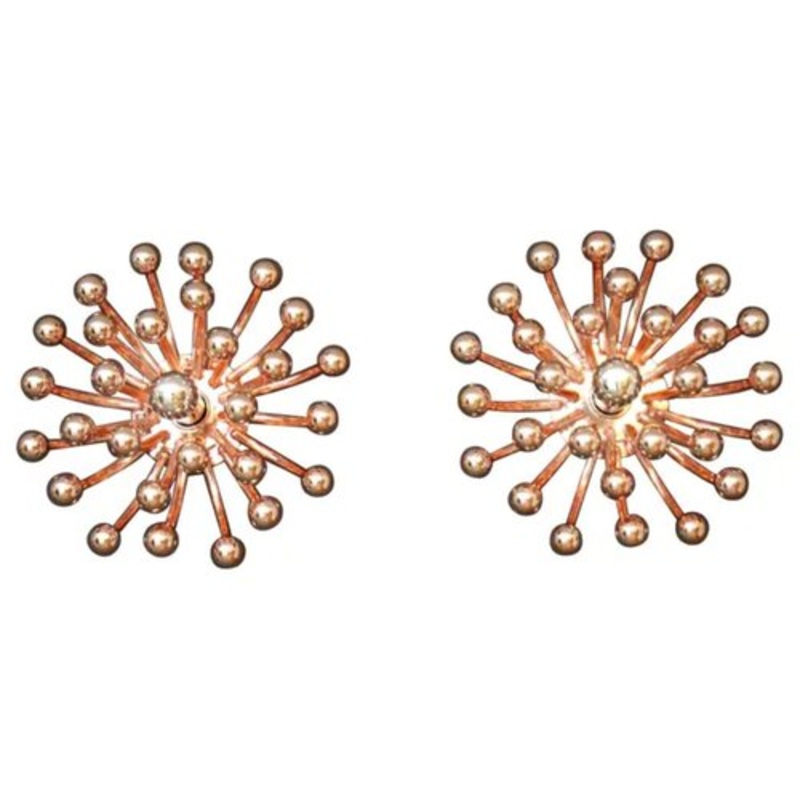 Pink Gold Pistillo Chandelier Table Lamps or Wall Lamps from Valenti Milano, 2010, Set of 2 for sale at Pamono