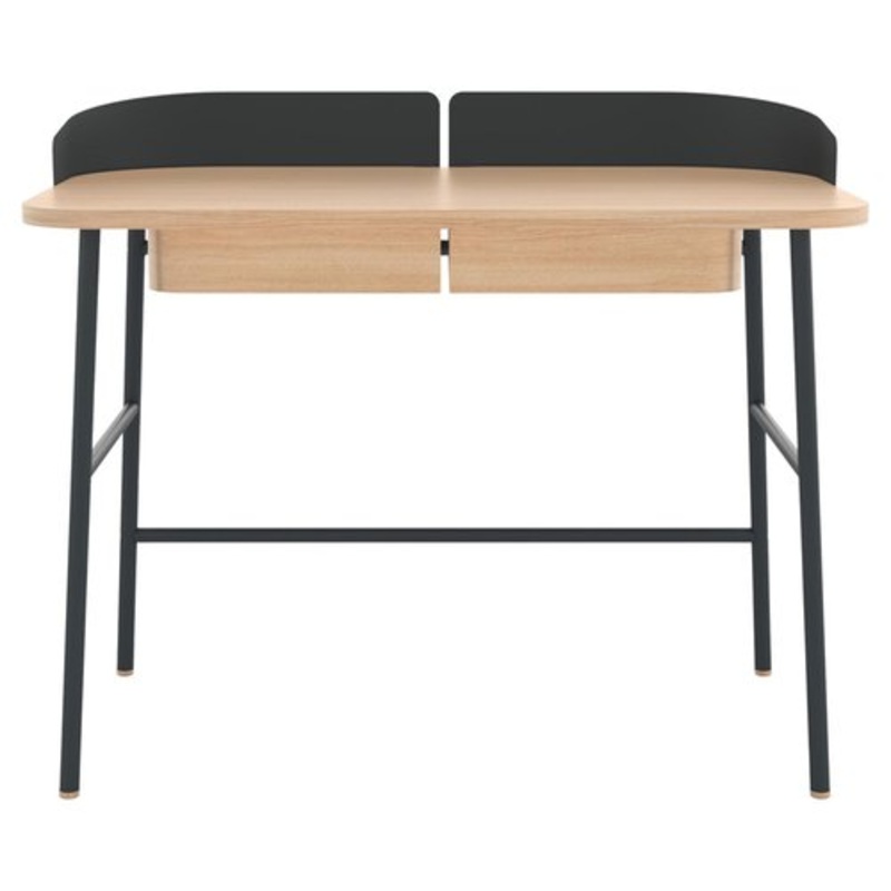 Slate Grey Metal Victor Desk in Natural Oak by Harto for sale at Pamono