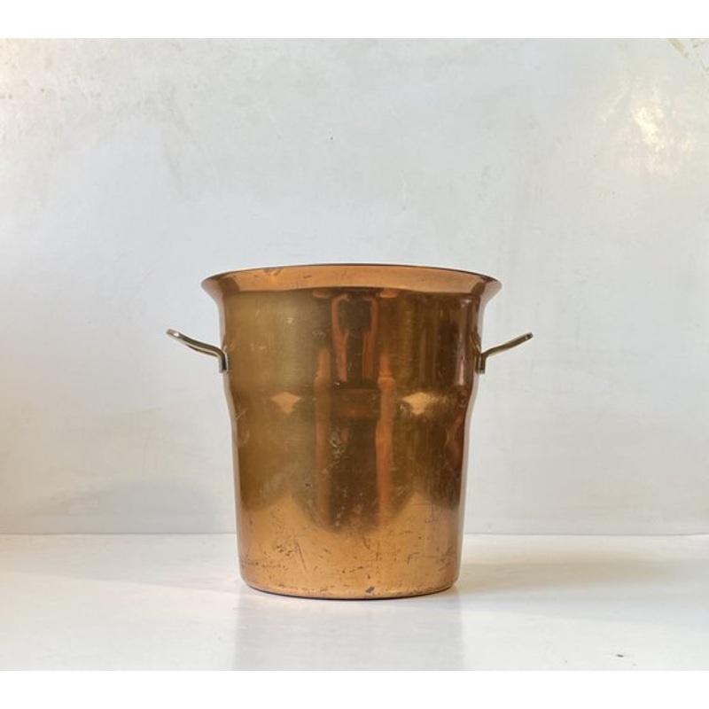 Vintage Champagne Cooler in Copper & Brass from Spring Culinox, Switzerland, 1970s for sale at Pamono