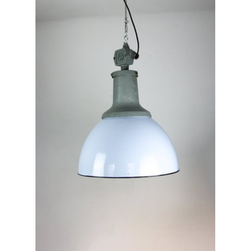 Vintage Light Blue Enamel Industrial Pendant Light from ELKO, 1960s for sale at Pamono
