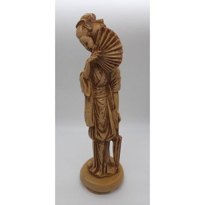 Vintage Okimono Hand Carved Resin Geisha Figurine, 1950s for sale at Pamono