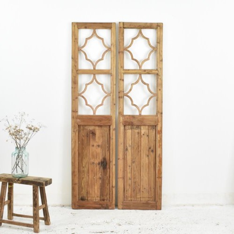 Wooden Door 2-Panel Room Divider, 1950s for sale at Pamono