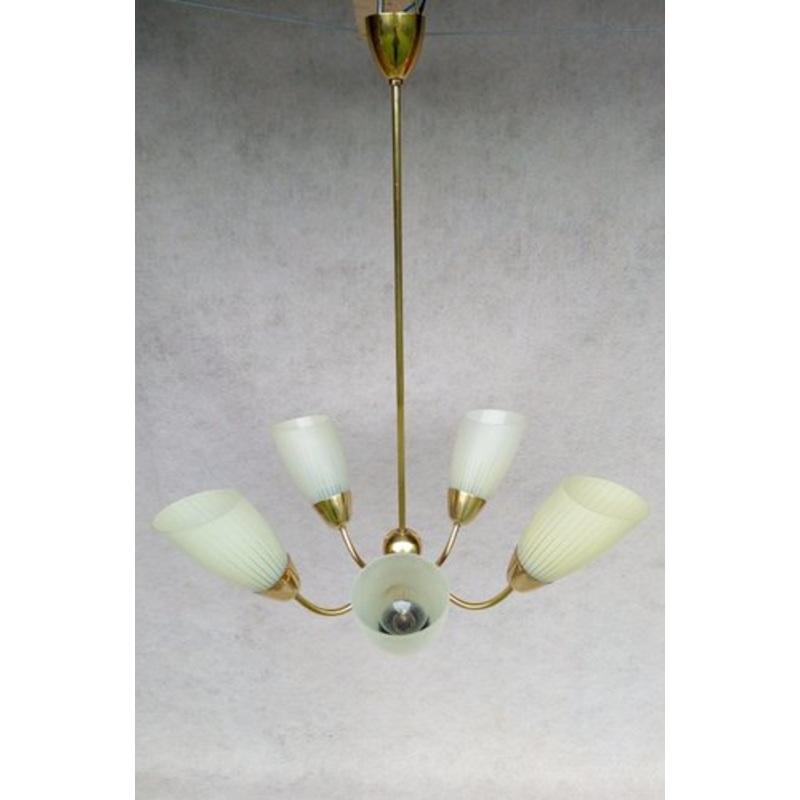 Mid-Century Modern Aluminum Chandelier, 1960s for sale at Pamono