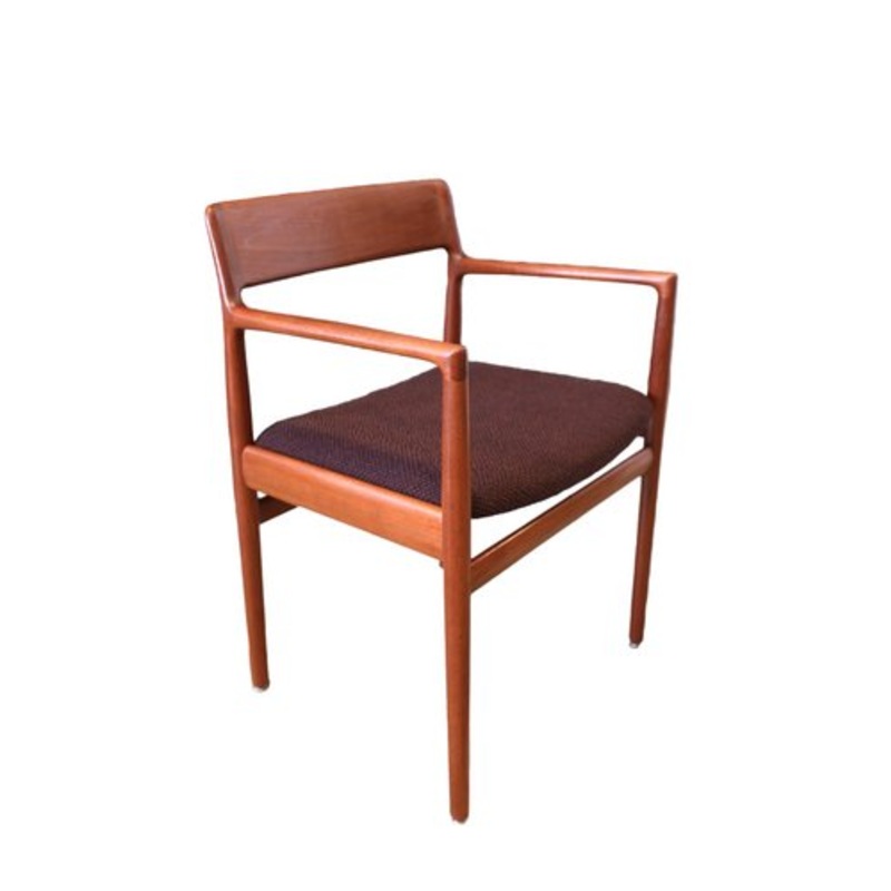 Model 152 Armchair in Teak and Kvadrat Upholstery by J. Nrgaard, 1960s for sale at Pamono
