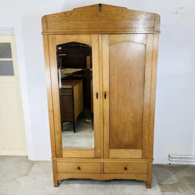 Oak Art Deco Wardrobe for sale at Pamono