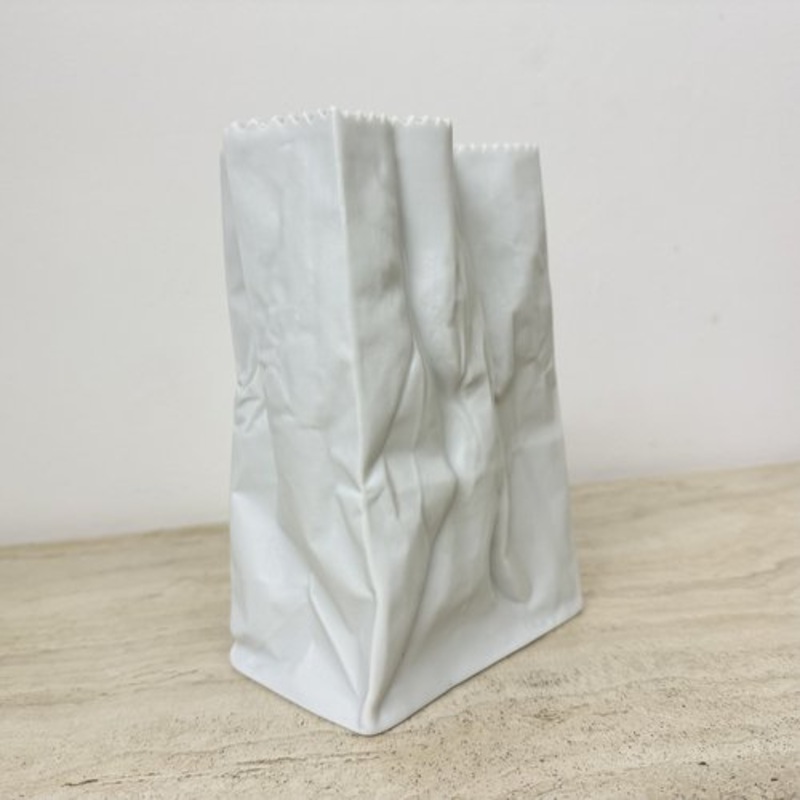 Paper Bag Vase by Tapio Wirkkala for Rosenthal, 1970s for sale at Pamono