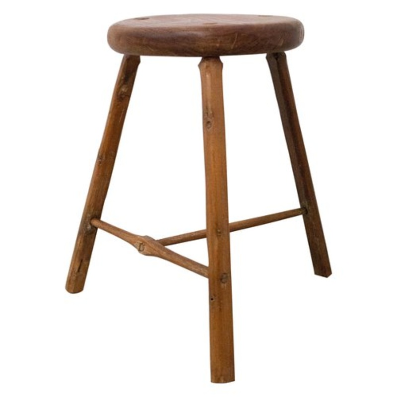 Three-Leg Stool or Milking Stool from Acacia for sale at Pamono