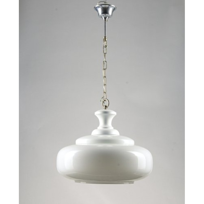 Vintage Chandelier in Metal, Wood & Glass, 1950s for sale at Pamono