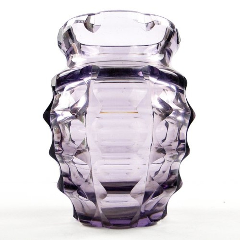 Art Deco Crystal Vase from Niemen Glassworks, 1930s for sale at Pamono