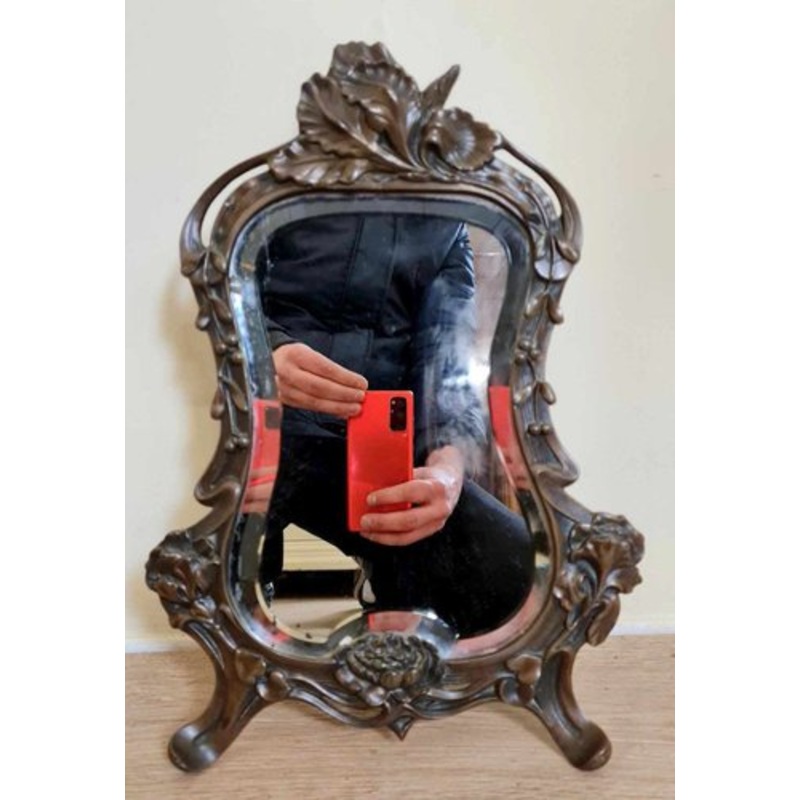Art Nouveau Bronze Mirror, 1890s for sale at Pamono