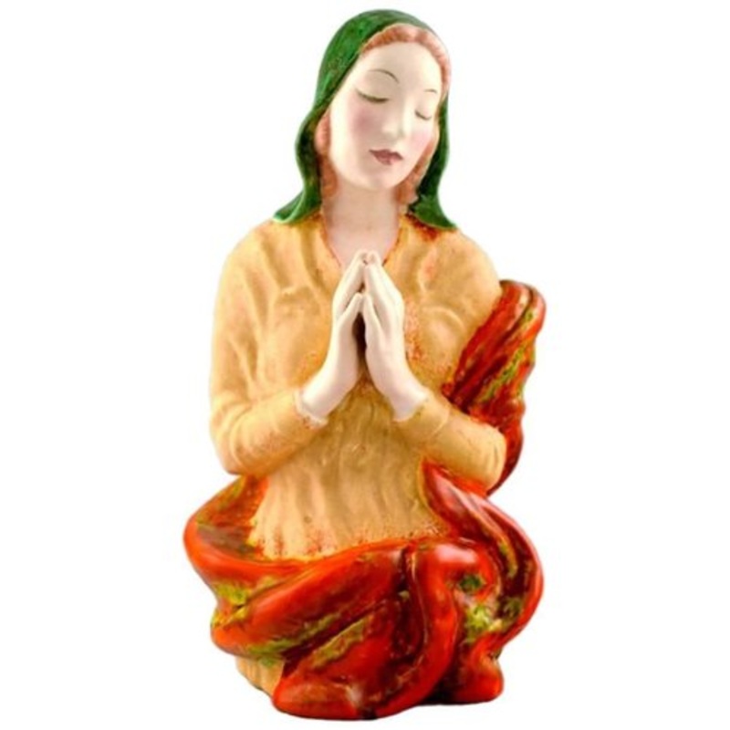 Austrian Praying Woman Porcelain Figure from Keramos, 1940s for sale at Pamono