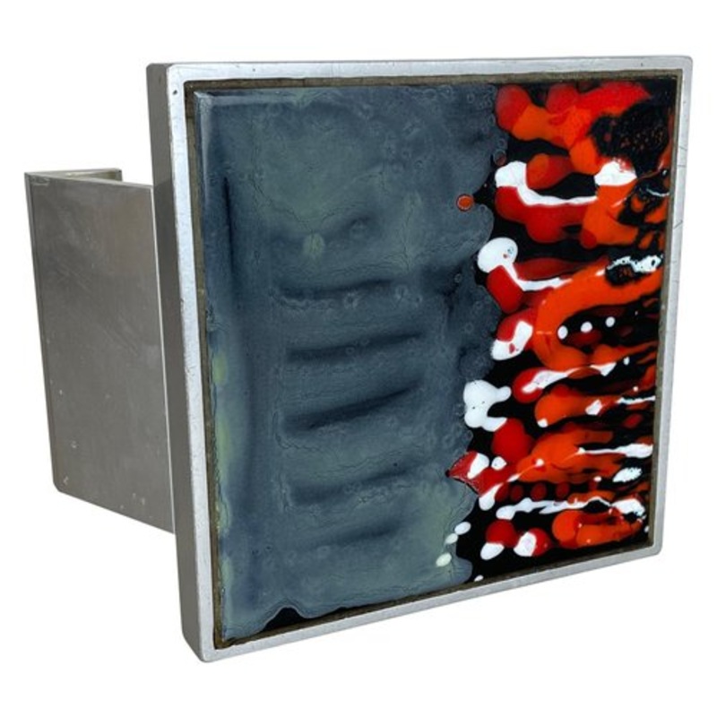 Brutalist Metal and Ceramic Door Push Handle attributed to Juliette Belarti, Belgium, 1970s for sale at Pamono