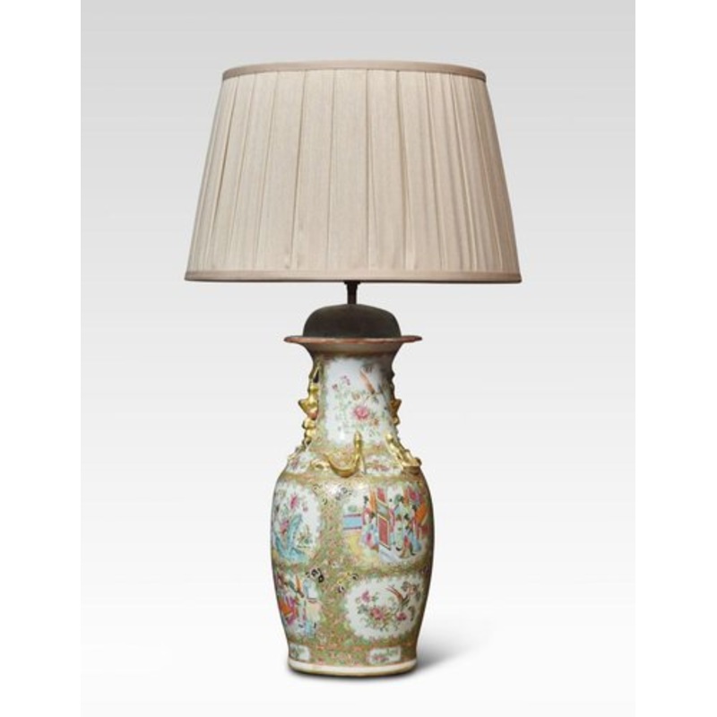 Cantonese Famille Rose Vases Lamp, 1890s for sale at Pamono