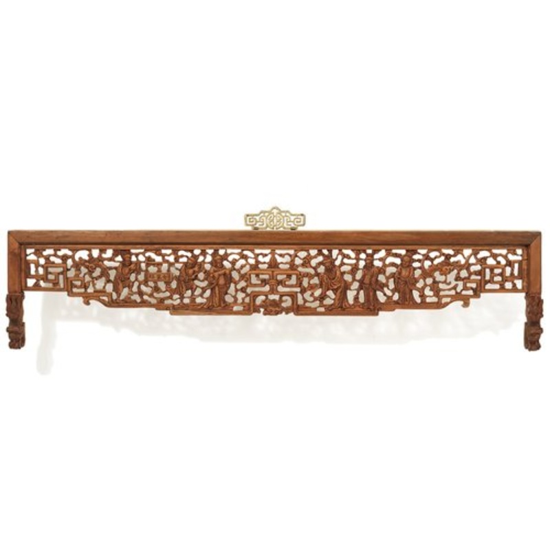 Chinese Door Lintel Carved Lattice, 1890s for sale at Pamono