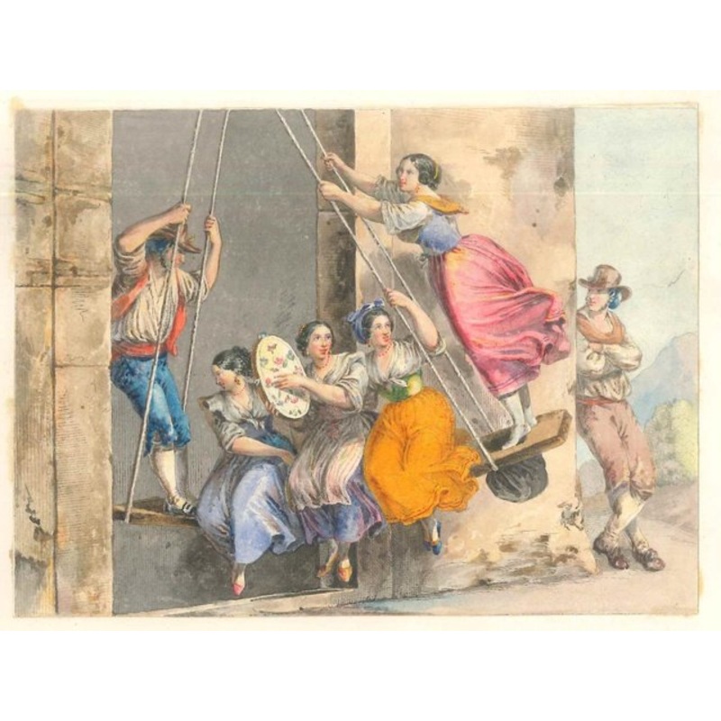 Genre Scenes / Rome 1800 – Lithographs and Watercolors – Mid 19th Century Mid 1800 for sale at Pamono