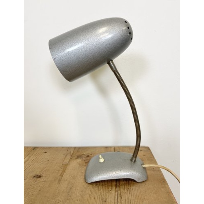 Grey Gooseneck Desk Lamp, 1960s for sale at Pamono