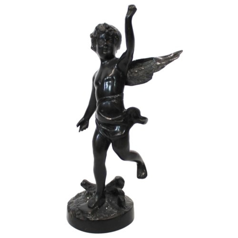 Italian Sculpture of Angelic Motif in Patinated Bronze, 1930s for sale at Pamono