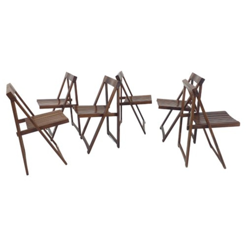 Mid-Century Folding Chairs by Aldo Jacober for Alberto Bazzani, 1960s, Set of 6 for sale at Pamono