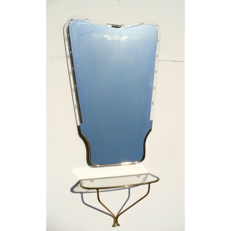 Mid-Century Italian Console and Mirror Set from Fontana Arte, 1940s, Set of 2 for sale at Pamono