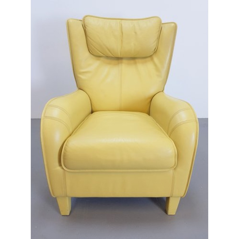 Modern Yellow Leather Lounge Chair from De Sede, 1980s for sale at Pamono