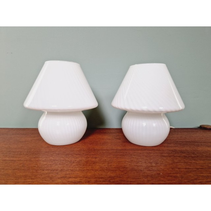 Murano Glass Mushroom Lamps, 1970s, Set of 2 for sale at Pamono