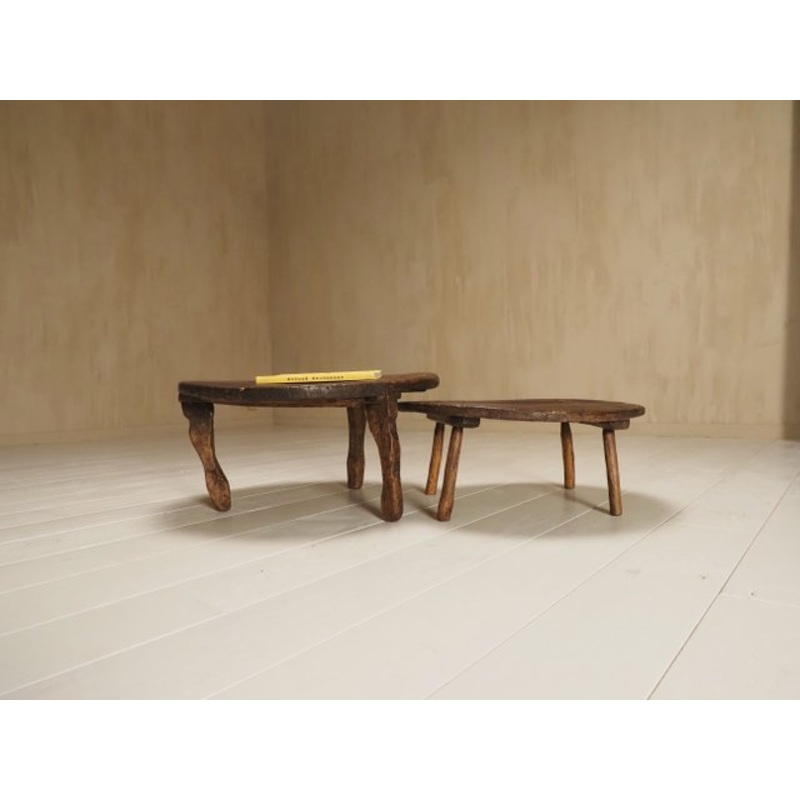 Primitive Coffee Tables, European, 1900s, Set of 2 for sale at Pamono