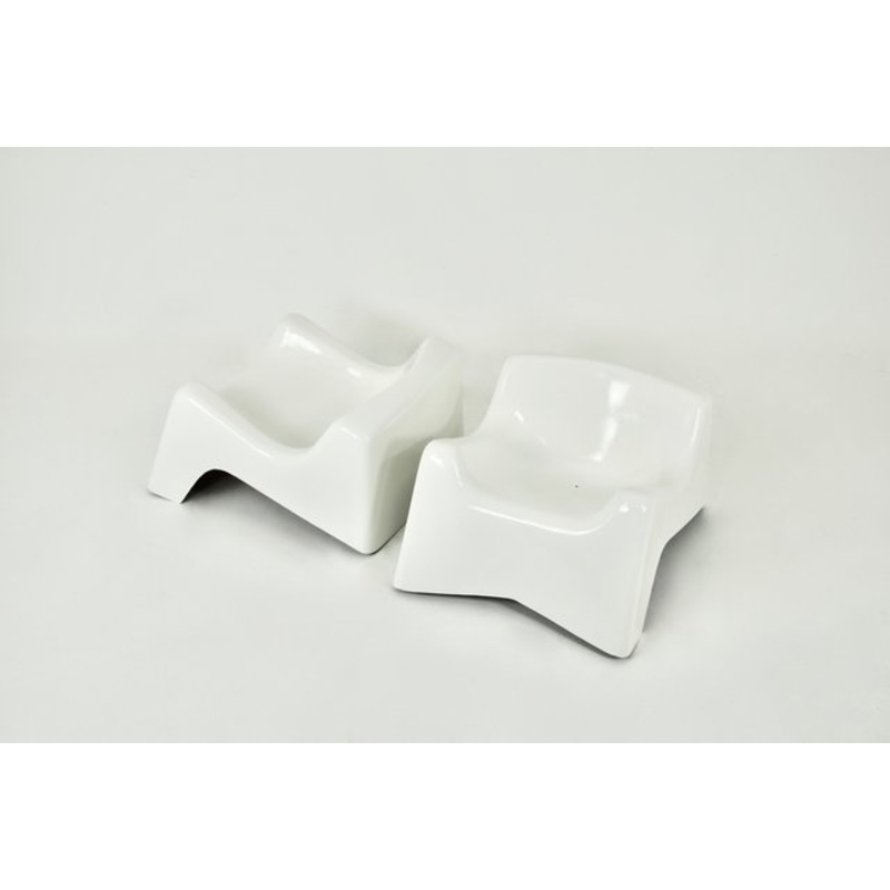 Set of Italian Lounge Chairs in the style of Alberto Rossellini, 1960s for sale at Pamono