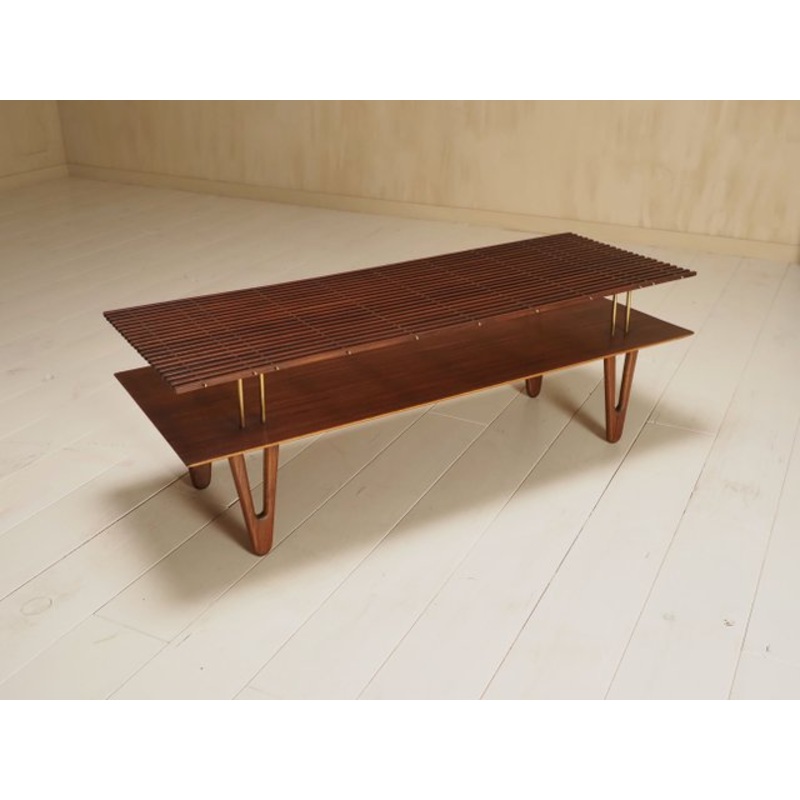 Slatted Italian Coffee Table, 1960s for sale at Pamono