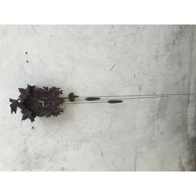 Carved Large Cuckoo Clock with Birds, 1940s for sale at Pamono