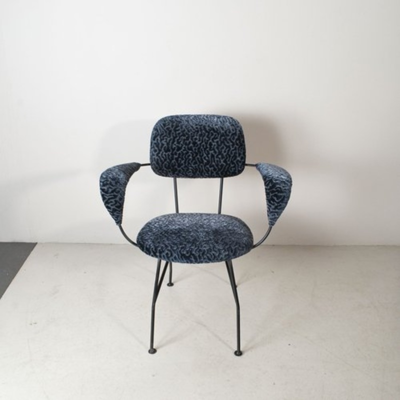Chair with Metal Structure Works and Curved by Gastone Rinaldi for Rima, 1950s for sale at Pamono