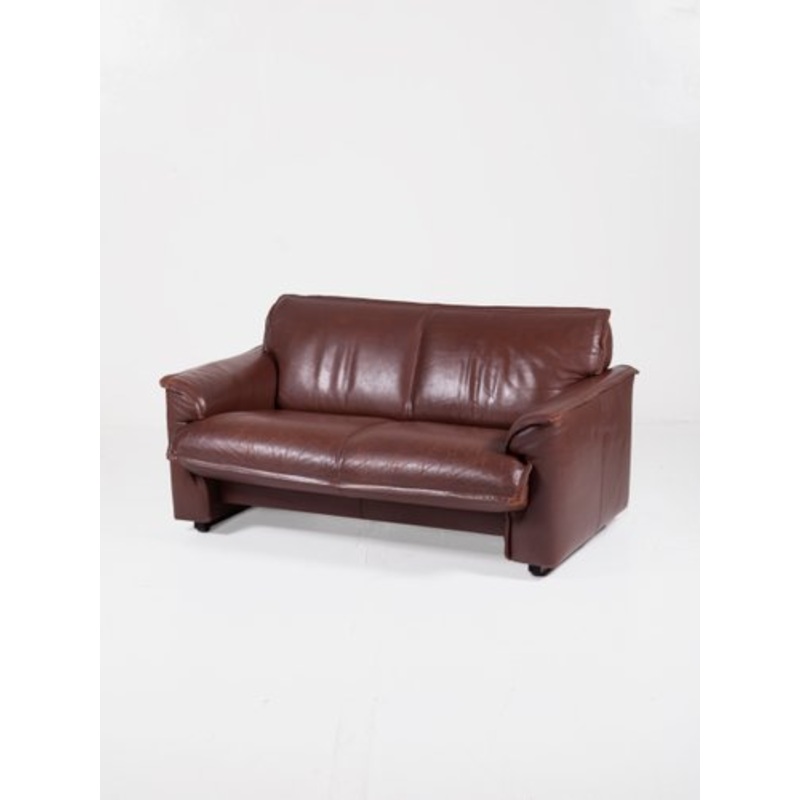 Dutch Chocolate Brown Leather Sofa from Leolux, 1970s for sale at Pamono