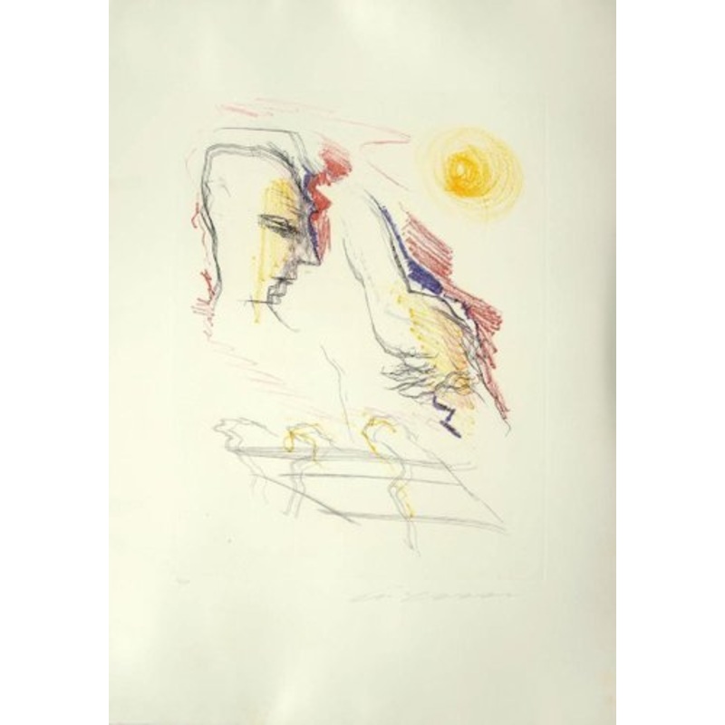 Ernesto Treccani – Figure – Original Lithograph – Late 20th Century for sale at Pamono