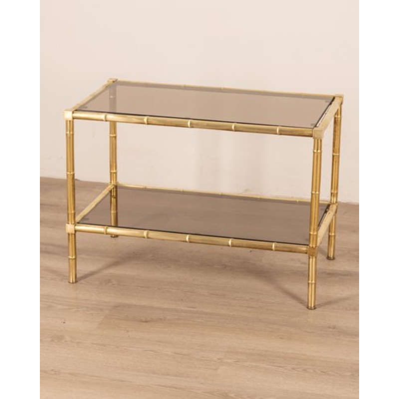 Italian Brass and Glass Table, 1960s for sale at Pamono