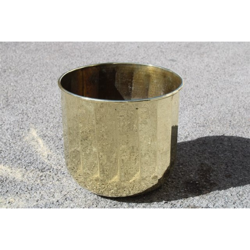 Italian Hammered Brass Vase Cover, 1970s for sale at Pamono