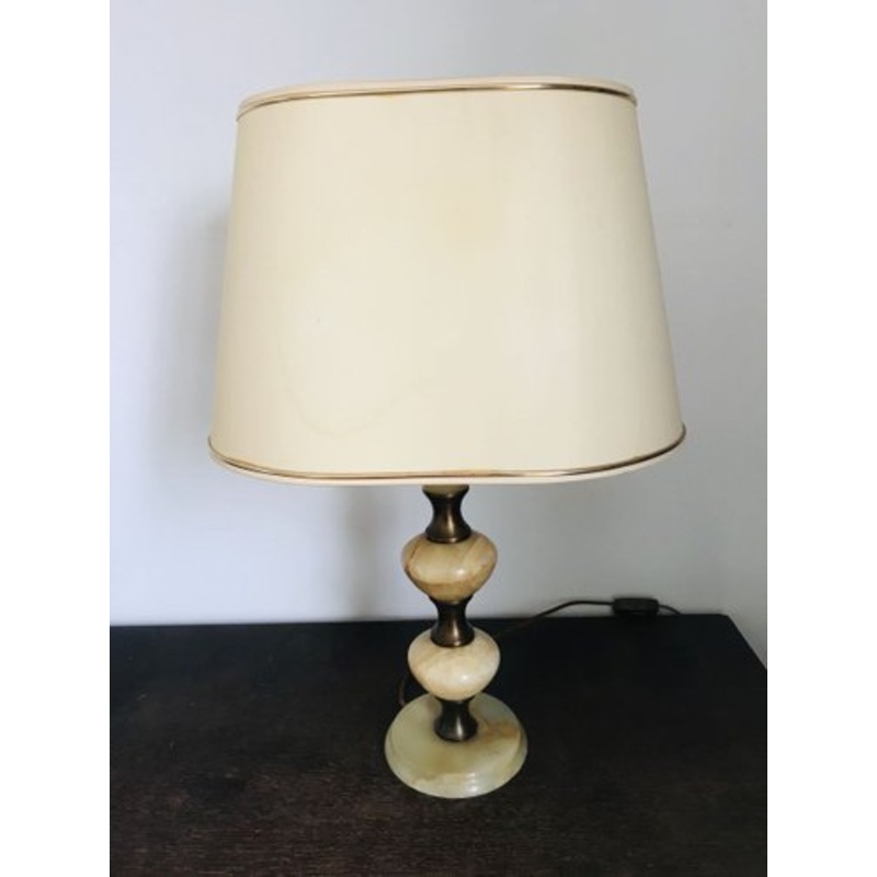 Italian Marble & Copper Base Table Lamp, 1920s for sale at Pamono