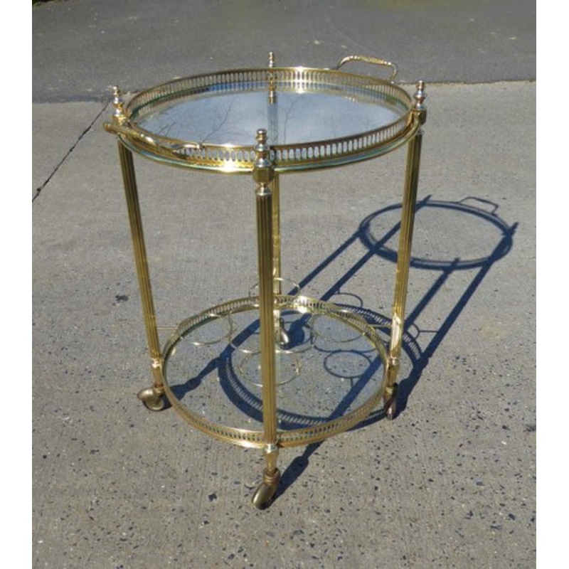 Neoclassical French Round Trolley, 1970s for sale at Pamono