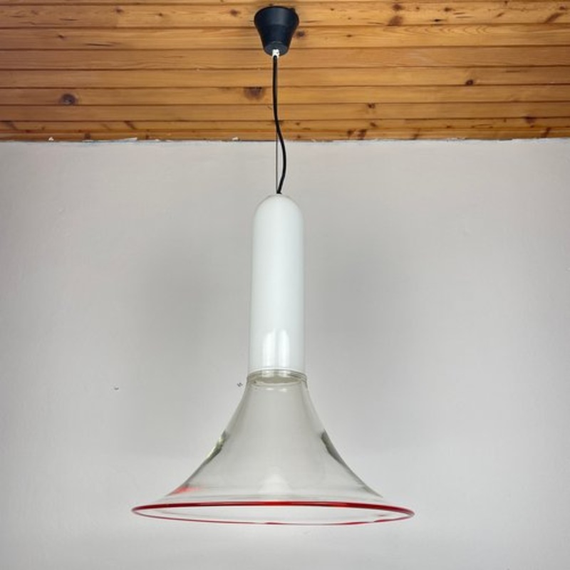 Samanta Pendant Lamp in Murano Glass attributed to Roberto Pamio for Leucos, Italy, 1970s for sale at Pamono
