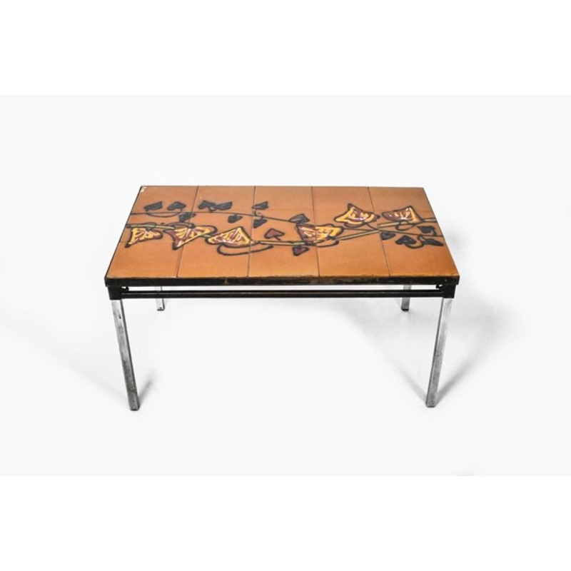 Tiled Coffee Table from Adri Belgique, Belgian, 1960s for sale at Pamono