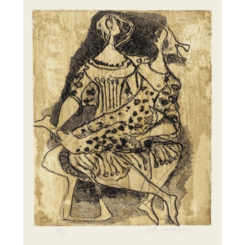 Two Figures – Original Etching by Luciano Minguzzi – Late 20th Century Late 20th Century for sale at Pamono
