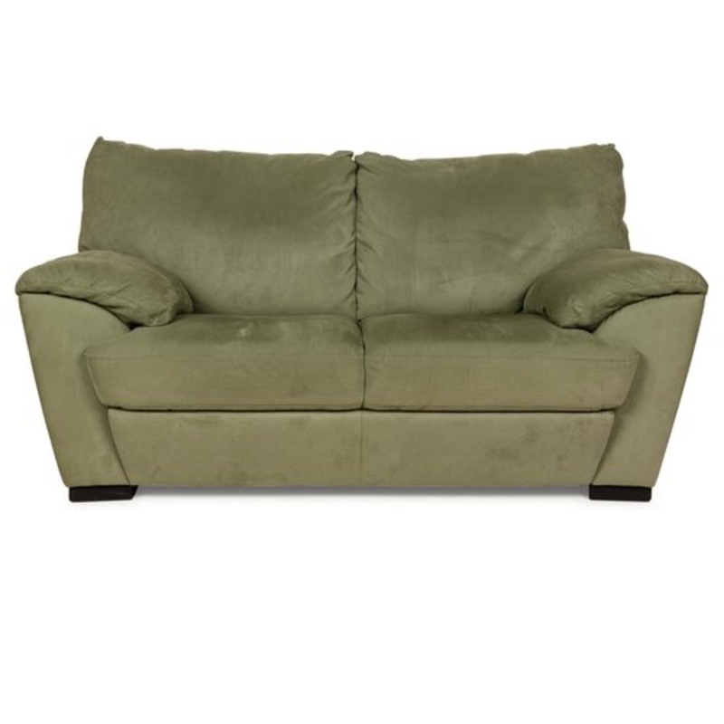Two-Seater Sofa in Green Leather from Natuzzi for sale at Pamono