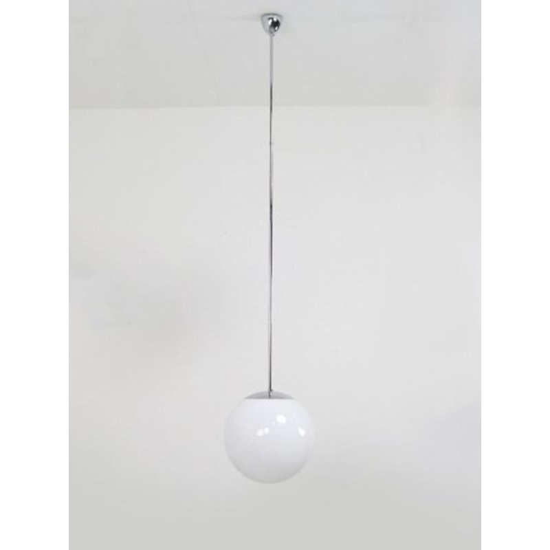 Vintage Bauhaus Opal Ball Hanging Lamp, 1970s for sale at Pamono