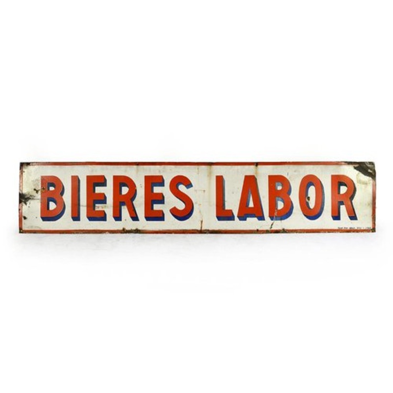 Vintage Enamel Sign Advertising Bires Labor for sale at Pamono