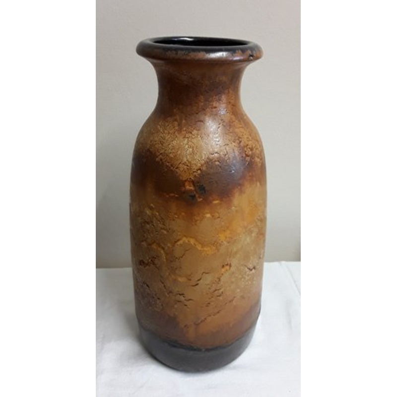 Vintage German Ceramic Vase in Brown Gradient Glaze for Scheurich, 1980s for sale at Pamono