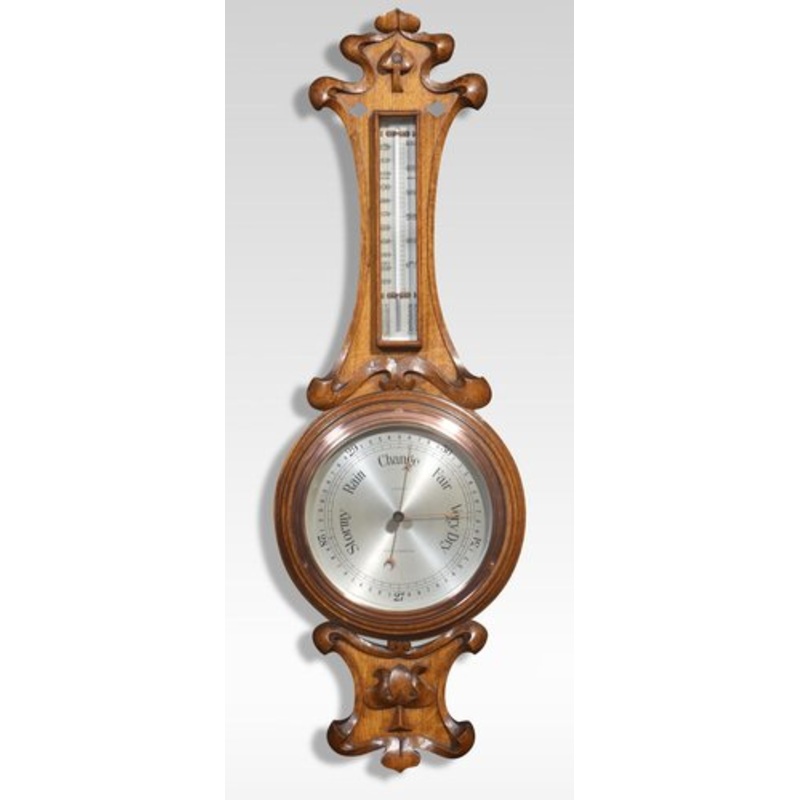 Vintage Oak Barometer, 1890s for sale at Pamono